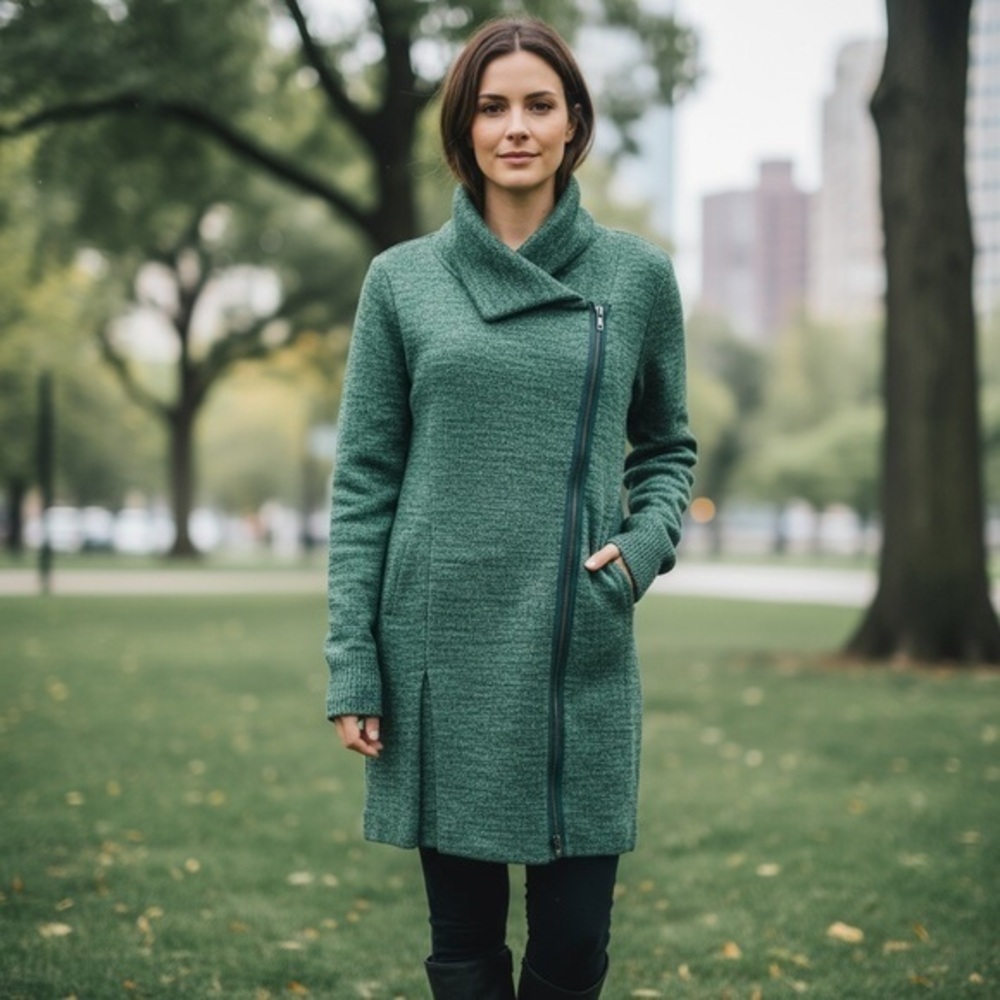 Trouve’ Heather Green Cardigan Sweater Size Large